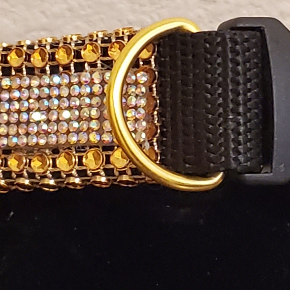 Gold Rhinestone Dog Collar - Picture 6 of 7